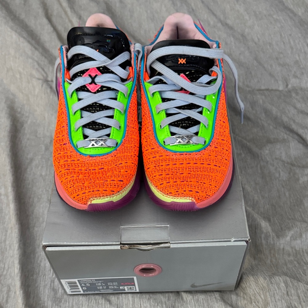 Nike Kids Orange and Green Sneakers